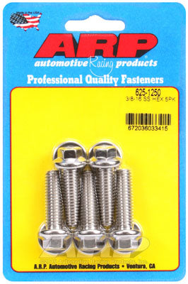 ARP 625-1250 3/8-16 x 1.250 hex 7/16 Болти Wrenching з нержавіючої сталі Photo-0
