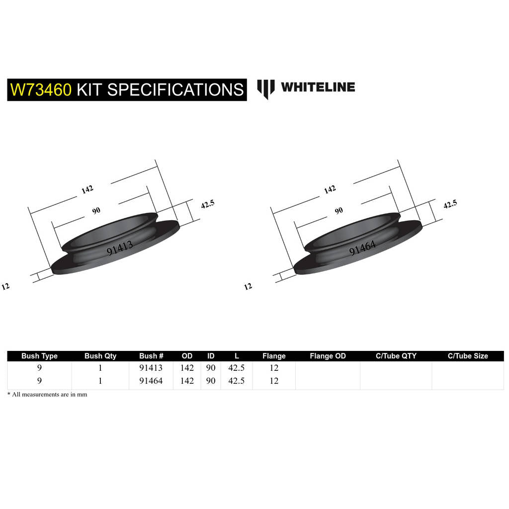WHITELINE W73460 Комплект нижньої втулки передньої подушки пружини Photo-4