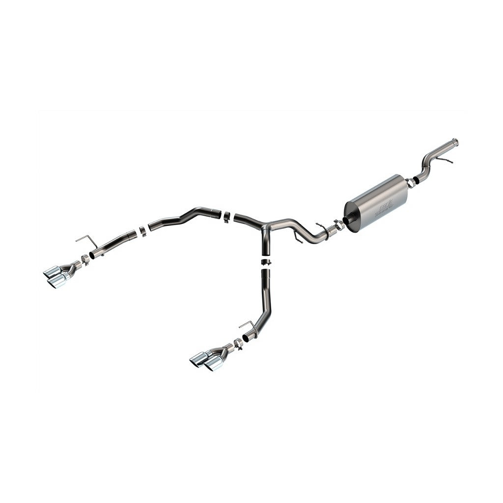 BORLA 140856 Вихлопна система Cat-Back TOURING 3.00 дюйма, 2.75 дюйма, D RD RL AC SR TIP: 4.0" RD X 8.0" & 4.0" RD X 6,63" для Chevrolet TAHOE 5.3L V8 AT 2+4WD 4DR 2021-2022 Photo-0