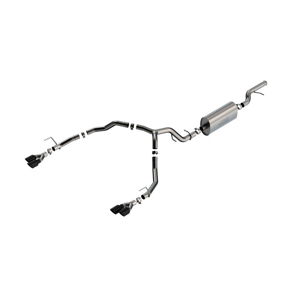 BORLA 140856BC Вихлопна система Cat-Back TOURING 2.75 дюйма 3.00 дюйма D RD RL AC SR Наконечник: 4.0" RD X 8.0" & 4.0" RD X 6,63" для Chevrolet TAHOE 5.3L V8 AT 2+4WD 4DR 2021-2022 Photo-0