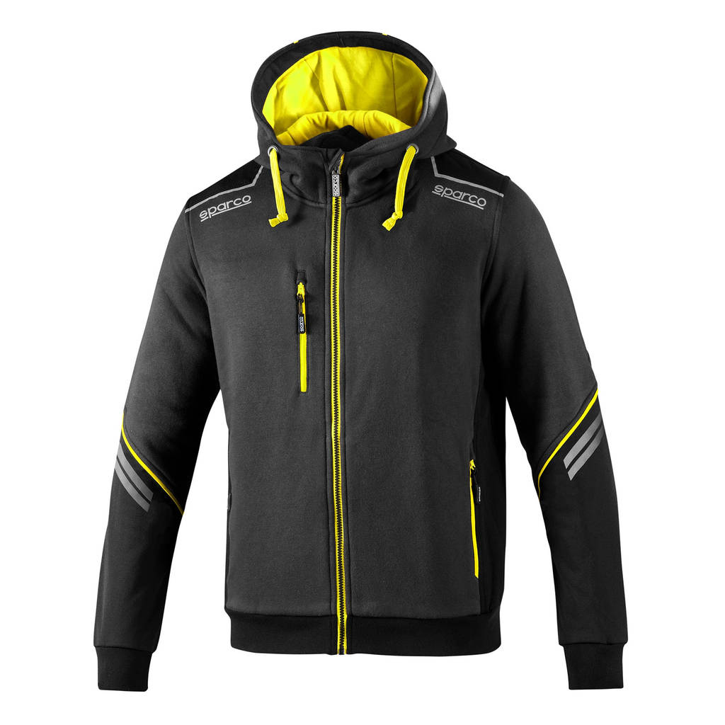SPARCO 02414GSGF2M Худі Full Zip TECH, сірий/жовтий флуоресцентний, розмір M Photo-0