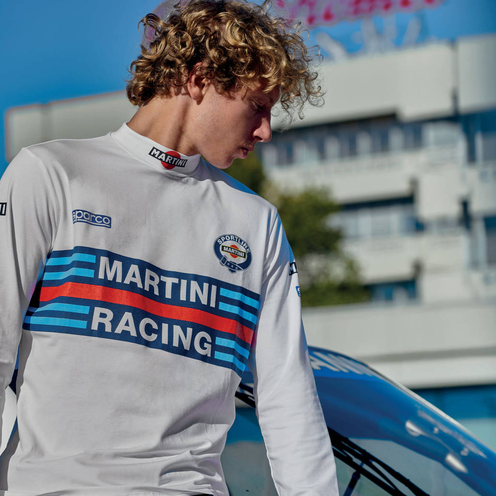 SPARCO 002206MRBI4XL Футболка з довгим рукавом MARTINI RACING, високий комір, біла, розмір XL Photo-2