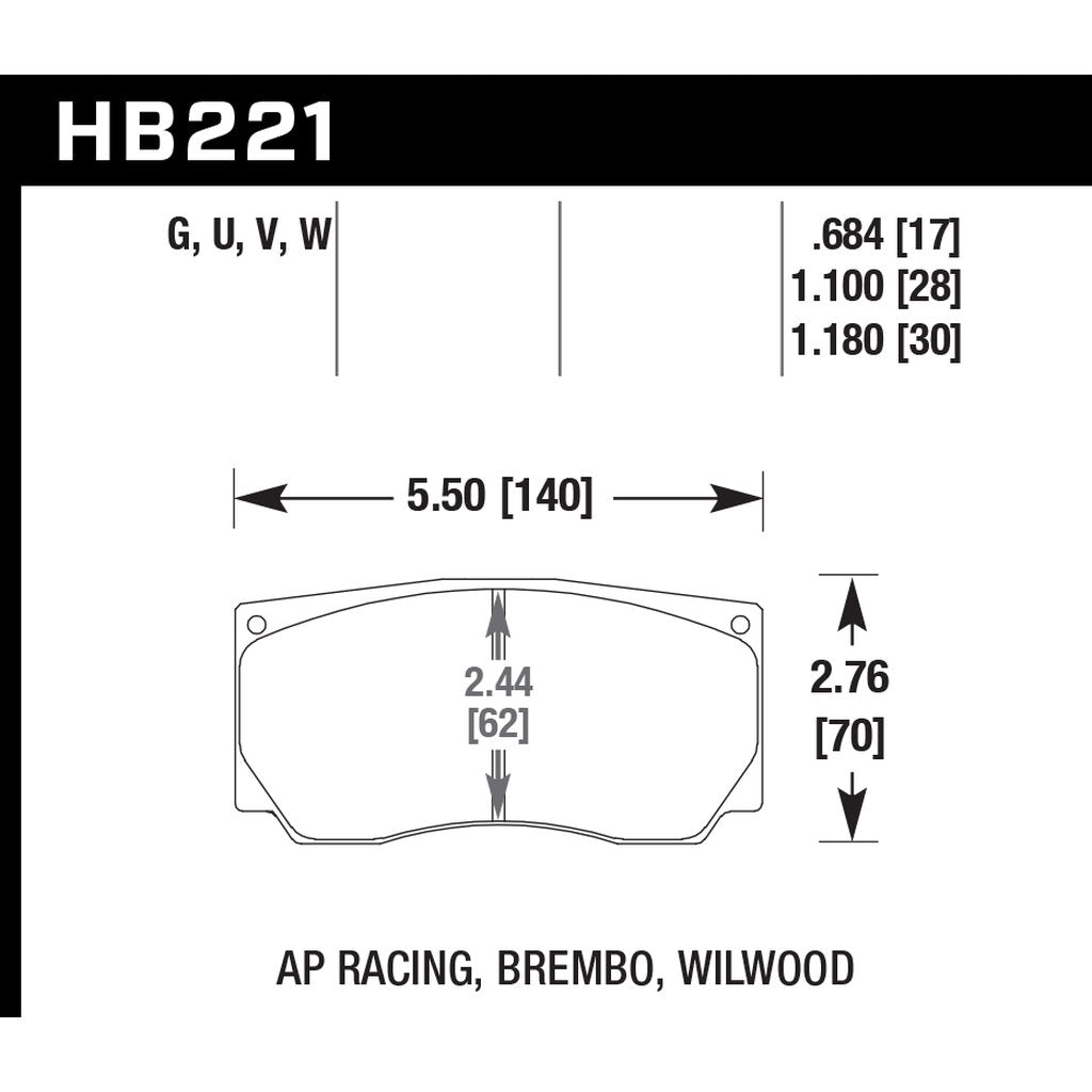 HAWK HB221D1.10 Задні гальмівні колодки ER-1 Endurance Racing для SAAB 9-5 Aero 2.3L 2009/ BMW Z4 Roadster 3.0i 3.0L 2006 Photo-2