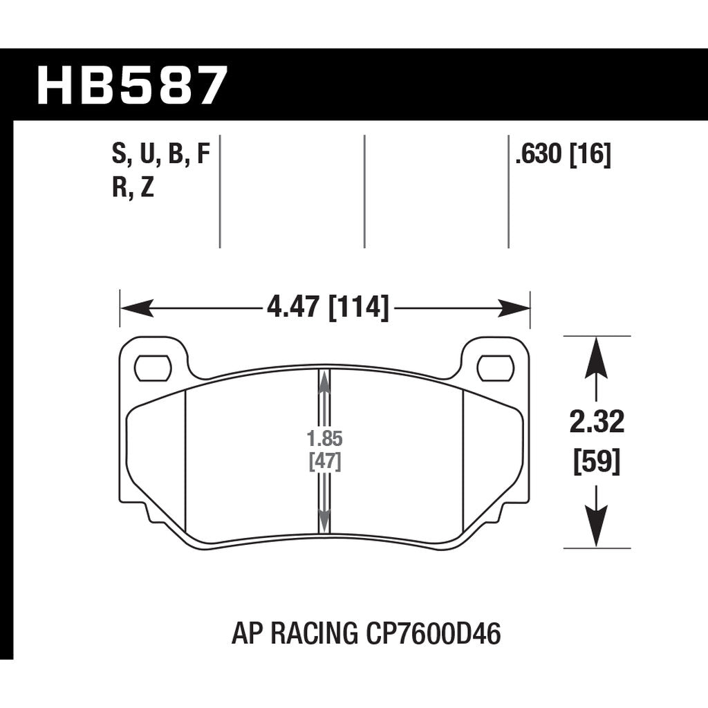 HAWK HB587D.630 Гальмівні колодки ER-1 Endurance Racing Photo-2