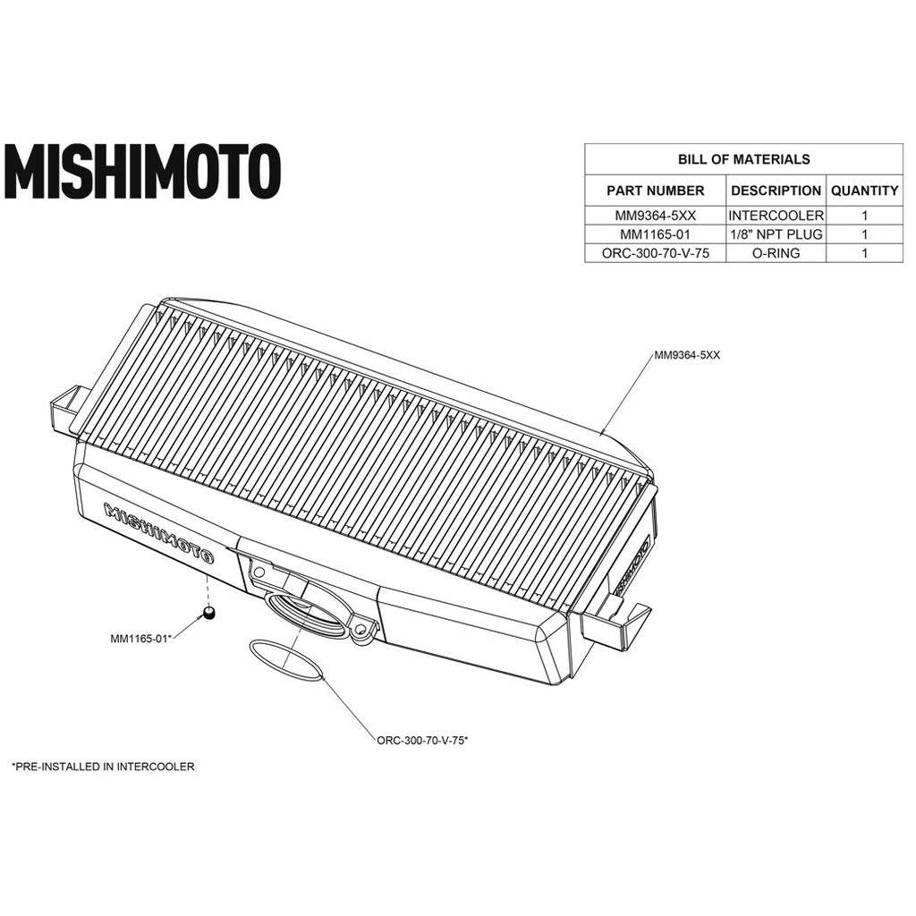 MISHIMOTO MMTMIC-ASNT-19BK Інтеркулер з верхньою опорою, чорний для SUBARU Ascent 2019 Photo-5