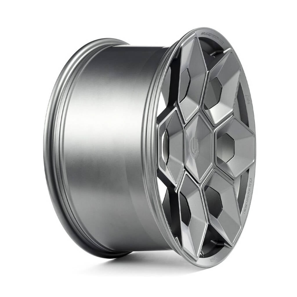 UNPLUGGED PERFORMANCE UP-CYBRHEX-DBL-001 Колісний диск UP CYBRHEX 21x9.5+35 - 5x114.3 / 5x120, Double Drilled, титановий матовий для TESLA Cybertruck / Model Y Photo-19