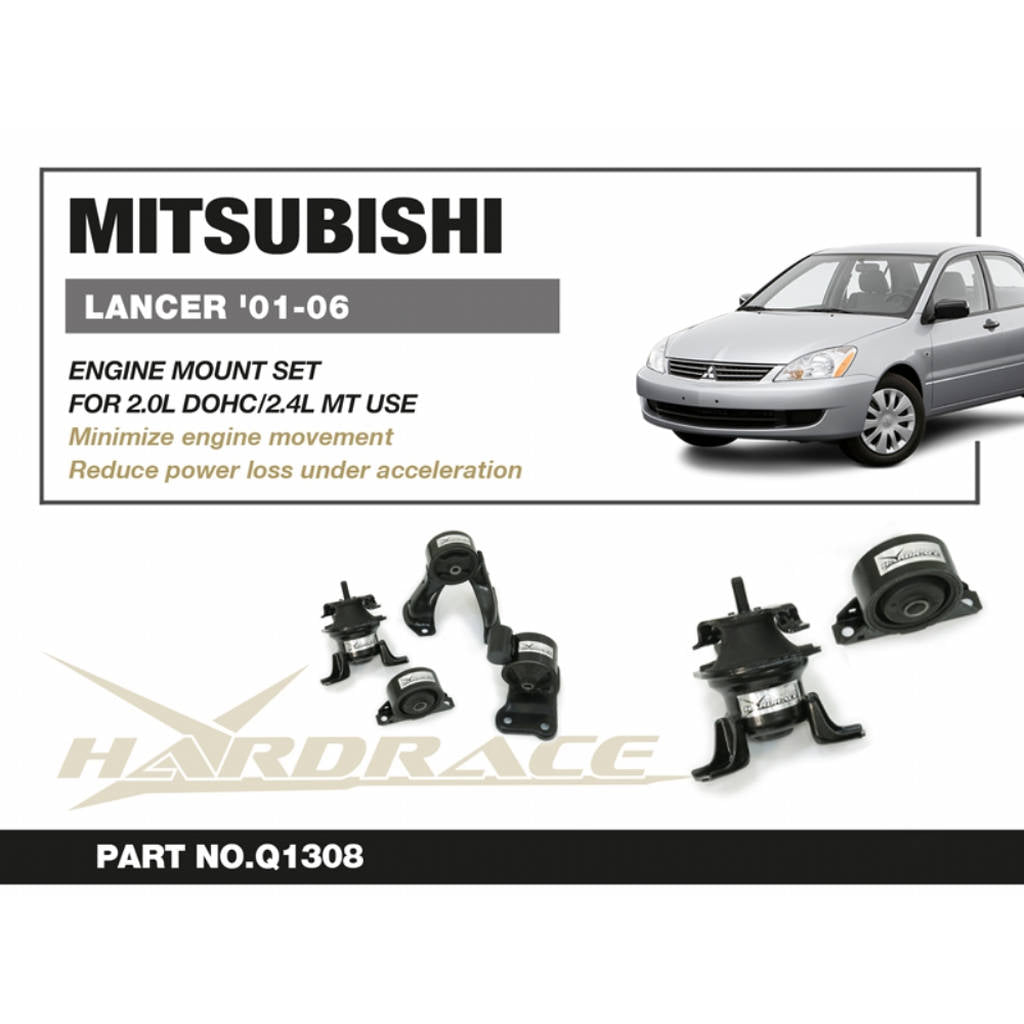 HARDRACE Q1308 Кріплення двигуна - 4 шт для MITSUBISHI LANCER '01-07 MT 2.0DOHC/2.4 Photo-1