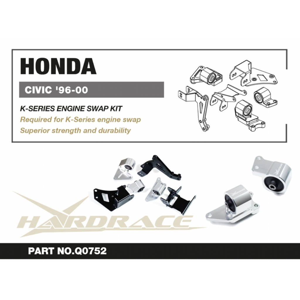 HARDRACE Q0752 Комплект для заміни двигуна - 6 шт для HONDA CIVIC K-SERIES '96-00 Photo-2
