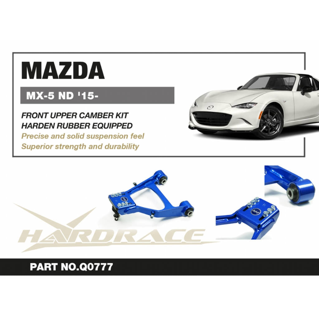 HARDRACE Q0777 Передній верхній розвал V2. (Жорстка гума) - 2 шт для MAZDA MIATA / MX-5 '15 Photo-1