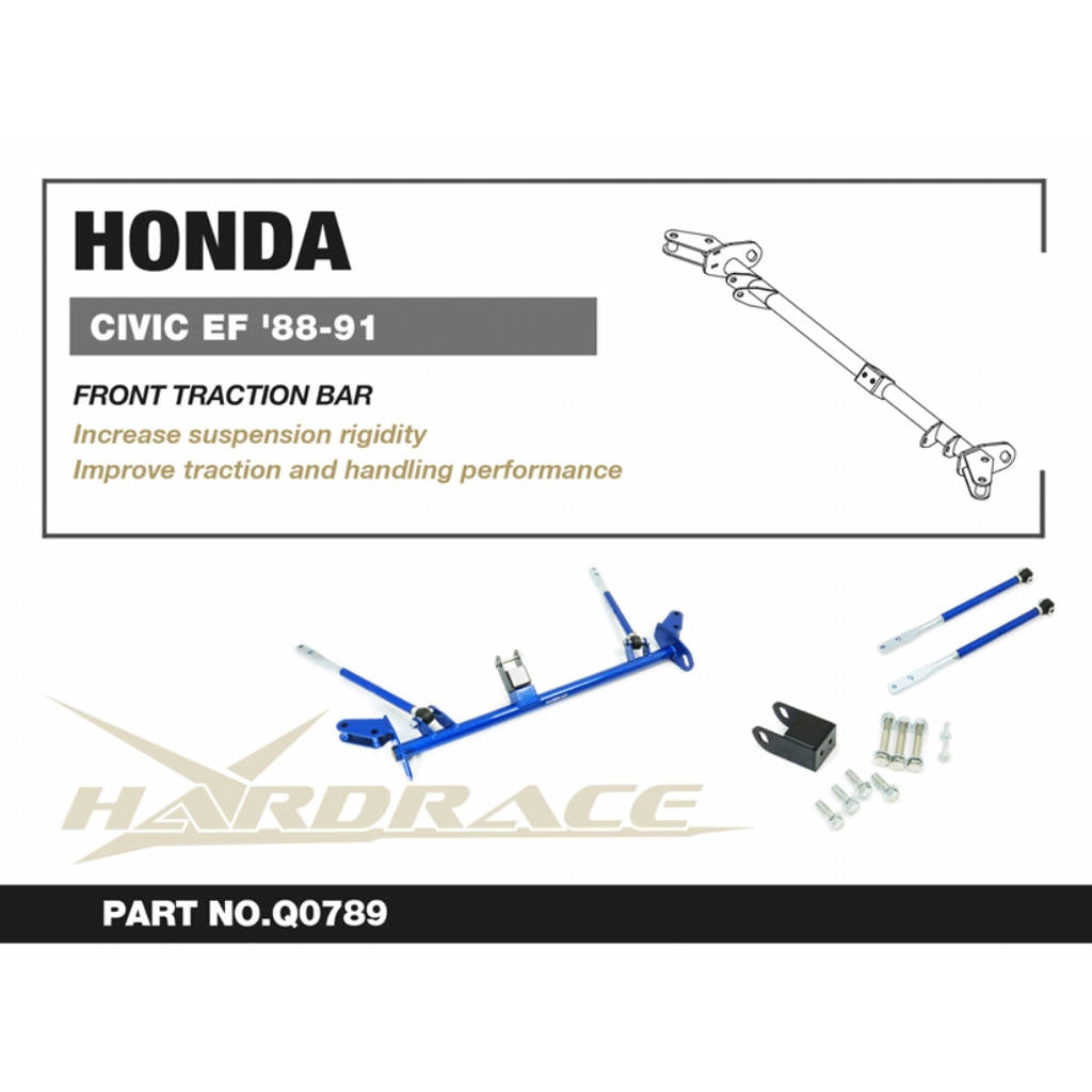 HARDRACE Q0789 Передня планка тяги - 4 шт для HONDA CIVIC / CRX EF '88-91 Photo-1