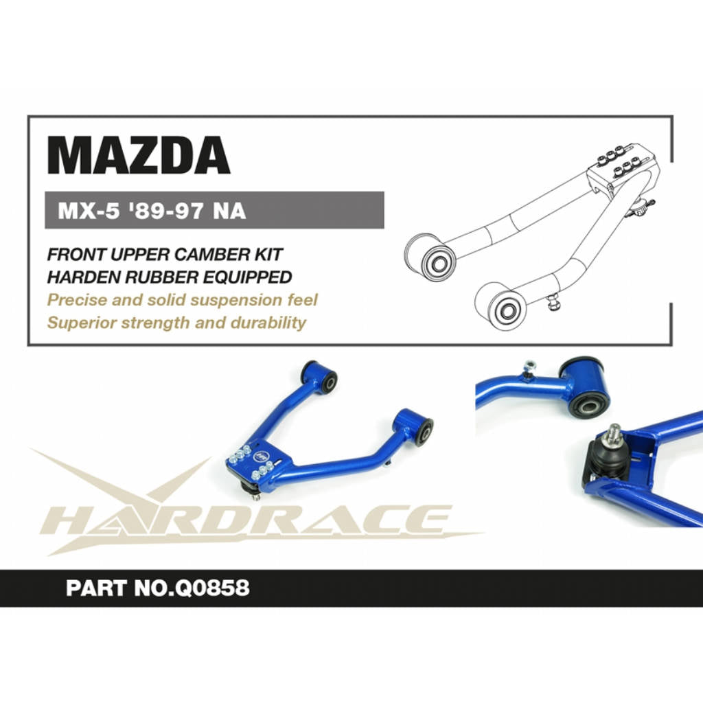 HARDRACE Q0858 Передній верхній розвал (Жорстка гума) - 2 шт для MAZDA MIATA NA'89-97 Photo-1