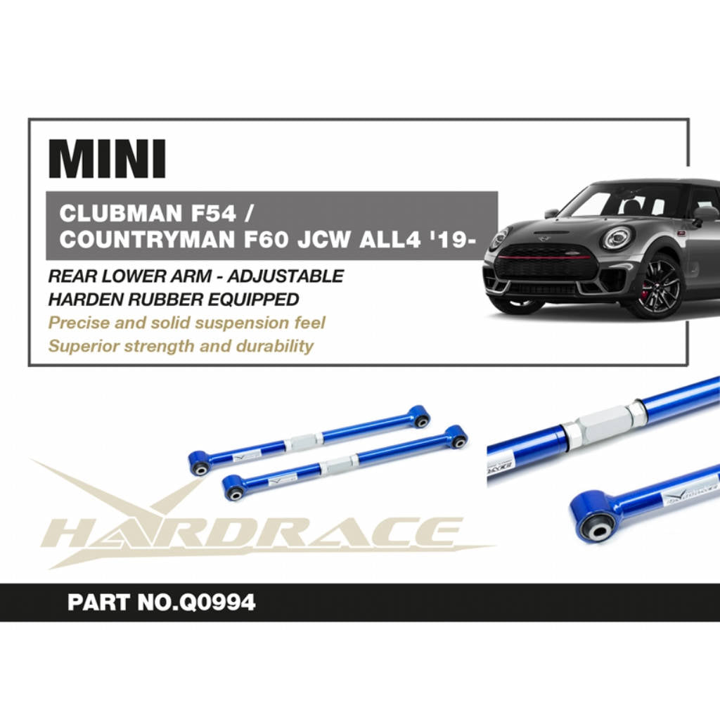HARDRACE Q0994 Задній нижній важіль (Жорстка гума) - 2 шт для MINI CLUBMAN F54 / COUNTRYMAN F60 JCW ALL4 '19- BMW 2'S GC F44 M235IX / X2 F39 M35IX Photo-1