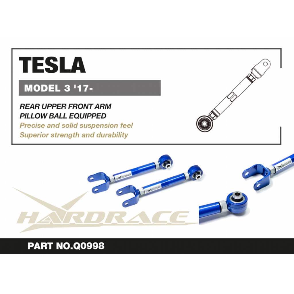 HARDRACE Q0998 Верхній передній задній важіль (Сферична подушка) - 2 шт для TESLA MODEL 3 '17- Photo-1