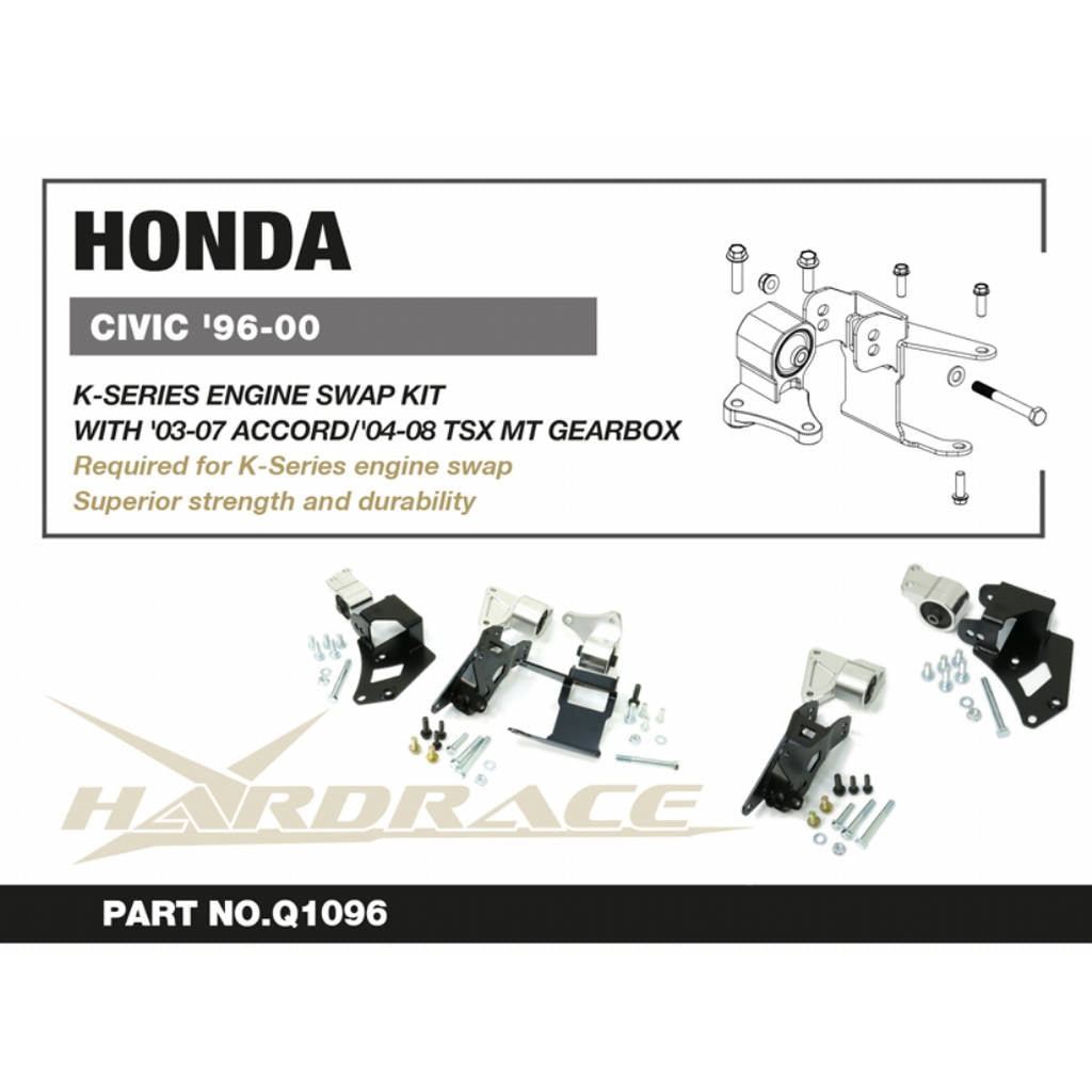 HARDRACE Q1096 Комплект для заміни двигуна - 6 шт для HONDA CIVIC K-SERIES '96-00 Photo-1