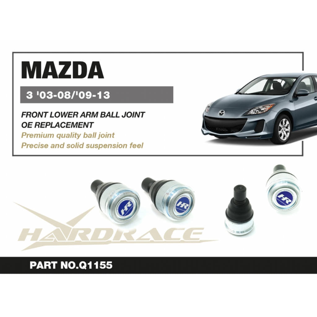 HARDRACE Q1155 Сферичний шарнір (Передній нижній важіль) - 2 шт для MAZDA 3 '03-13 / 5 '05-17 Photo-1
