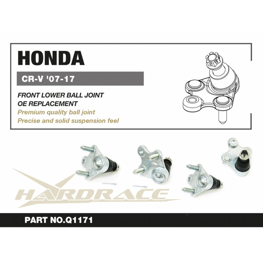 HARDRACE Q1171 Передній нижній сферичний шарнір - 2 шт OE Заміна для HONDA CR-V '07-11 / '12-18 / HR-V '16-22 Photo-1