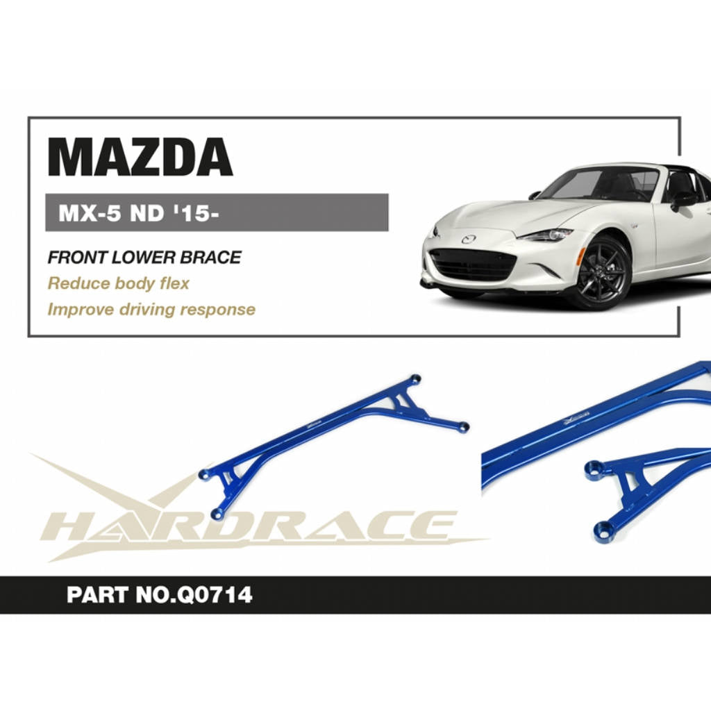 HARDRACE Q0714 Передній нижній кронштейн - 1 шт для MT ONLY для MAZDA MIATA / MX-5 ND '15- Photo-2