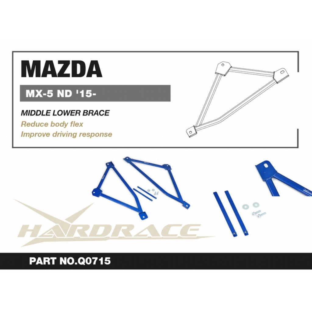 HARDRACE Q0715 Середній нижній кронштейн - 2 шт для MAZDA MIATA / MX-5 ND '15- Photo-2