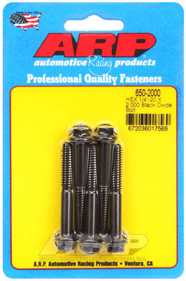 ARP 650-2000 1/4-20 X 2.000 Шестигранні чорно-оксидні болти Photo-0