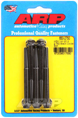 ARP 650-2750 1/4-20 X 2.750 Шестигранні чорно-оксидні болти Photo-0