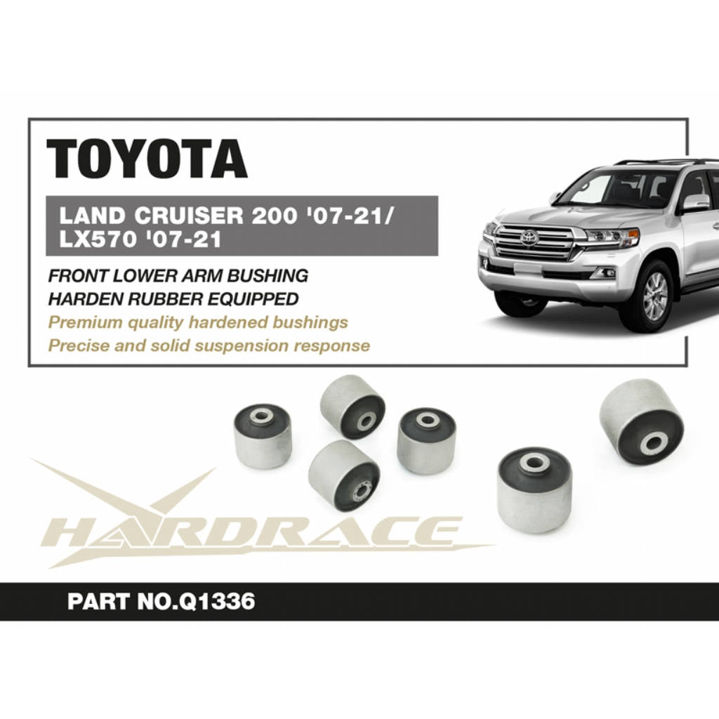 HARDRACE Q1336 К-т втулок заднього нижнього важеля (жорстка гума) - 4 шт для TOYOTA Land Cruiser (J200) 2007-2021 Photo-1