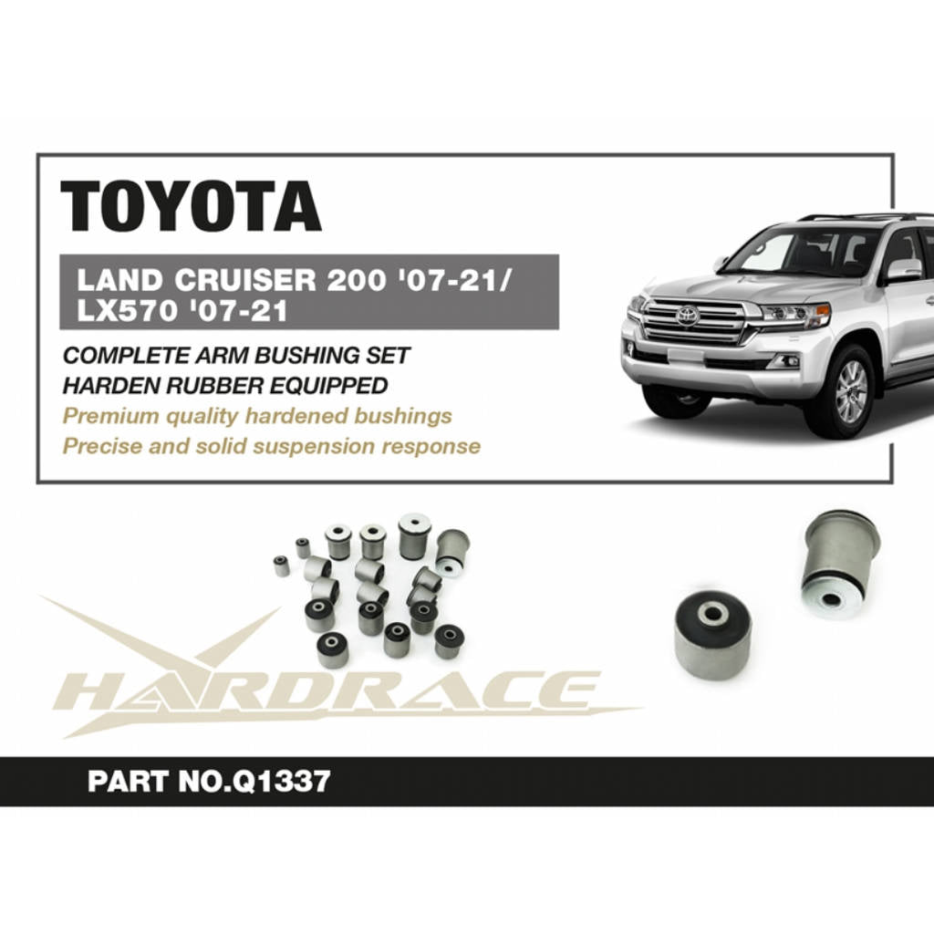 HARDRACE Q1337 К-т втулок важеля (жорстка гума) - 18 шт для TOYOTA Land Cruiser (J200) 2007-2021 Photo-1