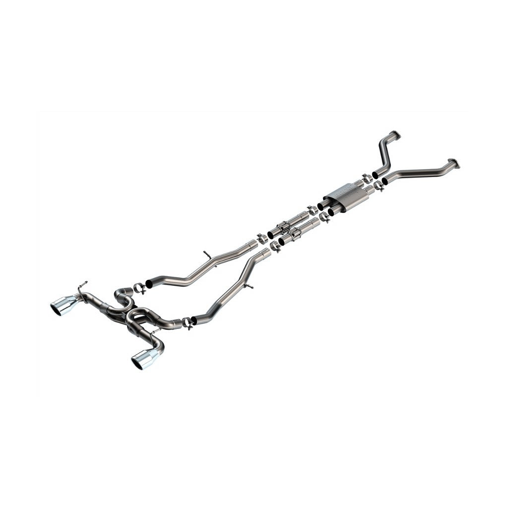 BORLA 140930 Вихлопна система Cat-Back ATAK 2.50" S RD RL AC PH SR Наконечник: 4.50" RD X 7.75" Полірована нержавіюча сталь T-304 для NISSAN Z 2024 Photo-0