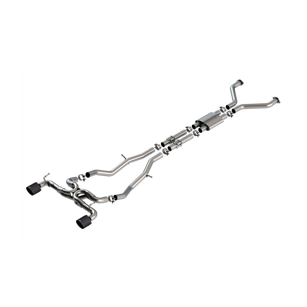 BORLA 140930CFBA Вихлопна система Cat-Back ATAK 2.50" S RD RL AC PH SR Наконечник: 4.50" RD X 7.75" Чорне анодоване вуглецеве волокно для NISSAN Z 2024 Photo-0