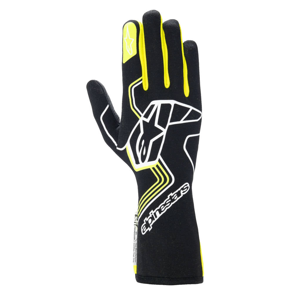 ALPINESTARS 3552024_155_XL Рукавички Tech-1 race v4 FIA/SFI - Чорний / Жовтий флуо, Розмір XL Photo-0