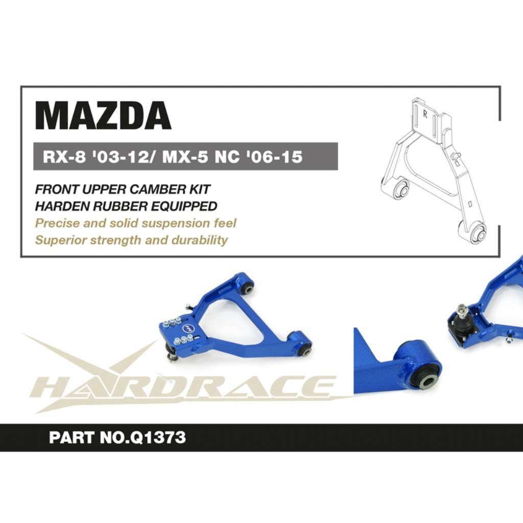 HARDRACE Q1373 К-т верхнього переднього розвалу (Жорстка гума) - 2 шт для MAZDA RX-8 2003-2012 / MX-5 2006-2015 Photo-1