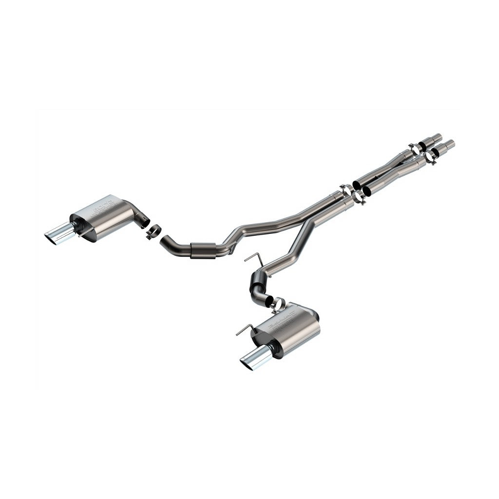 BORLA 140960 Вихлопна система Cat-Back S-type 3" S RD RL AC SR Наконечник: 4" RD X 10.50" (Без активного вихлопу) для FORD Mustang GT 5.0L V8 2024 Photo-0