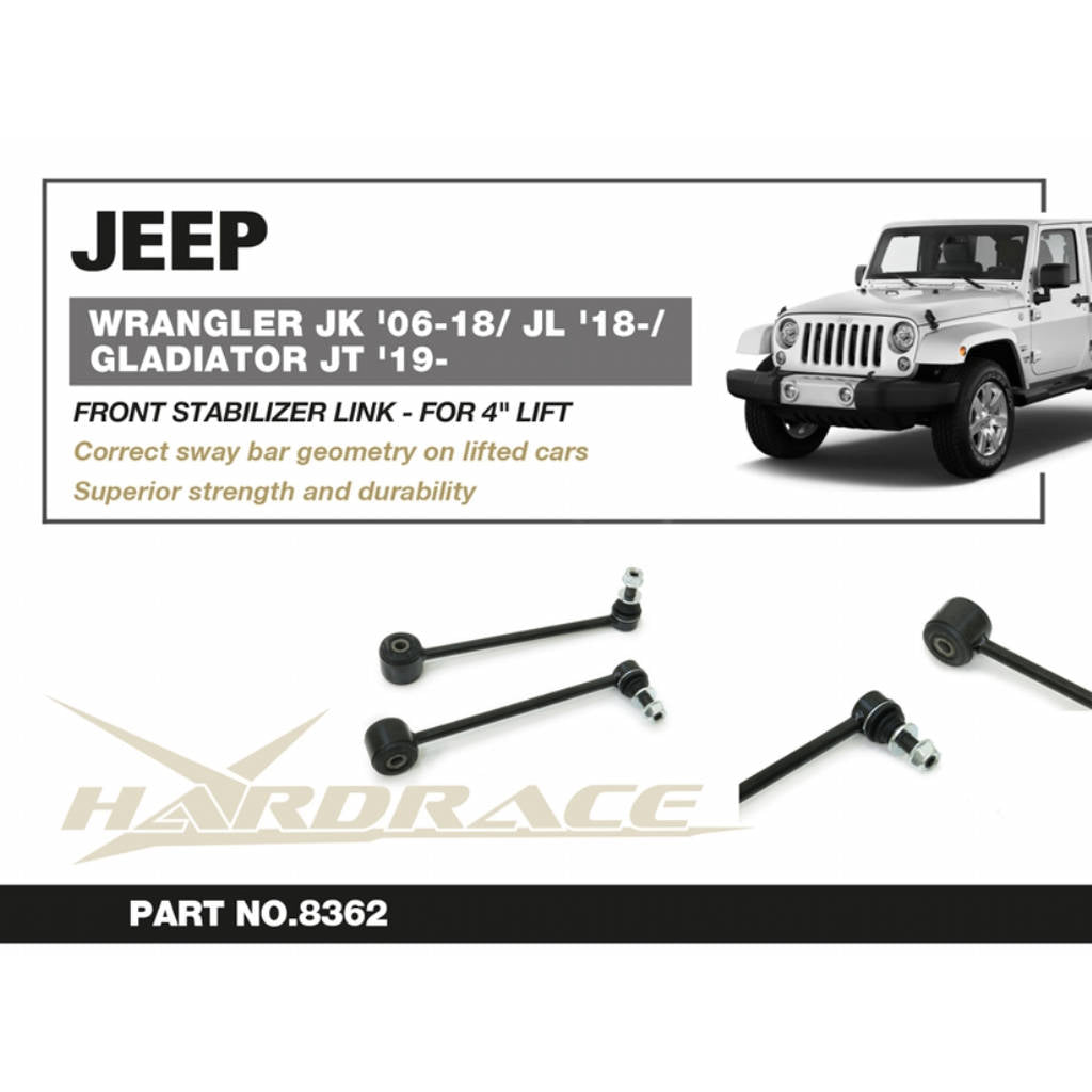 HARDRACE 8362 Передня тяга стабілізатора - (для підняття на 4") - 2 шт для JEEP Wrangler (JK / JL) 2006-2018 / Gladiator (JT) 2019+ Photo-1