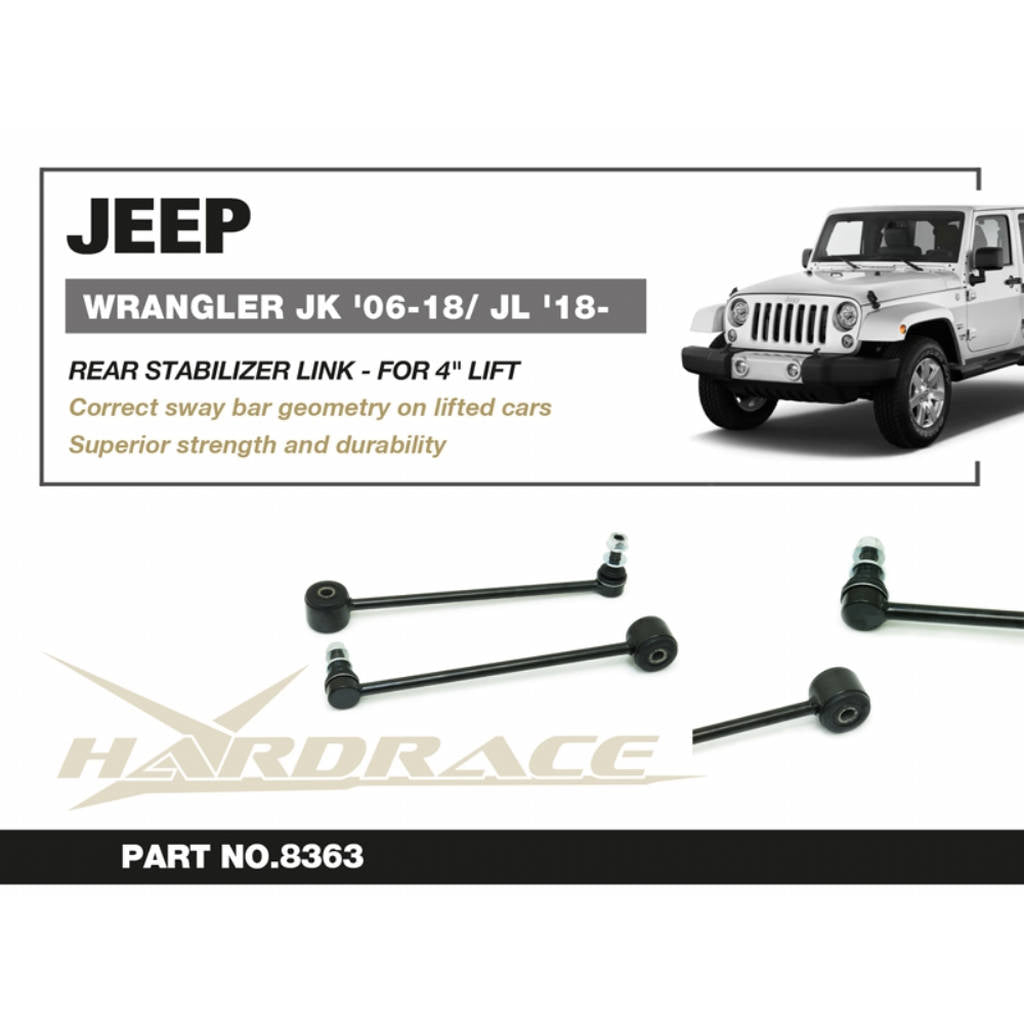HARDRACE 8363 Задня тяга стабілізатора - (для підняття на 4") - 2 шт для JEEP Wrangler (JK / JL) 2006-2018 Photo-1