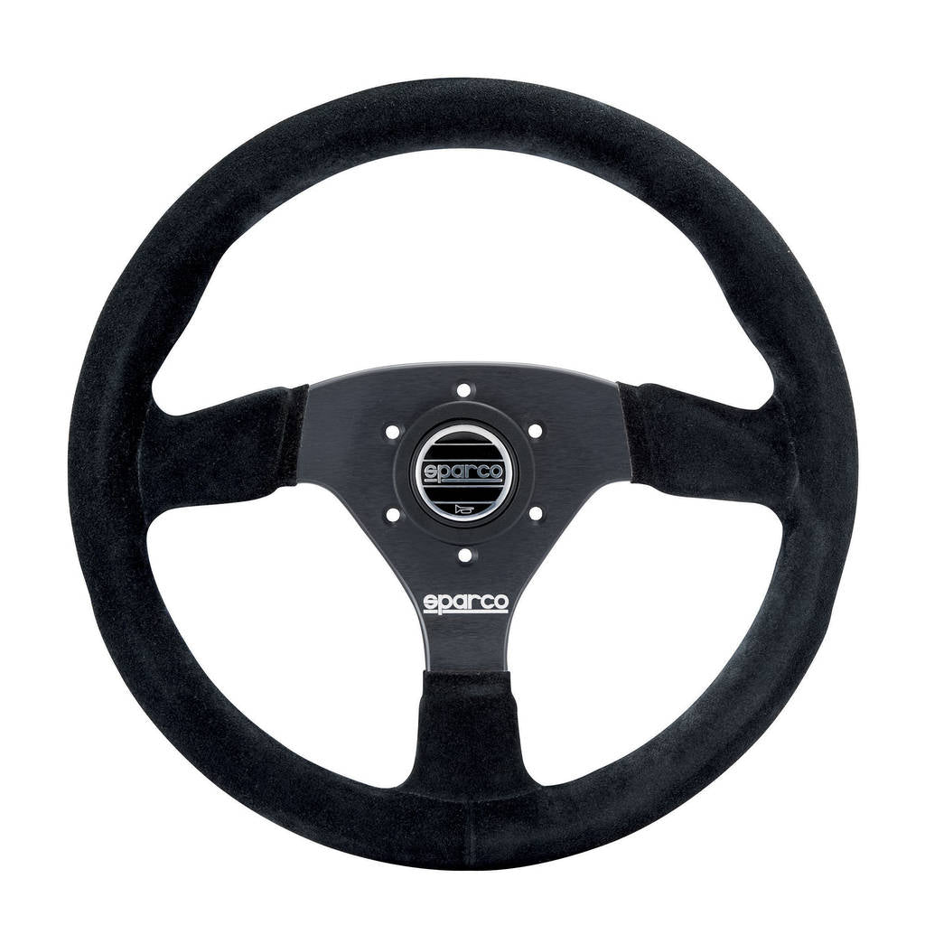 SPARCO 015R383PSN Кермо R383, замша, чорний, діам. 330мм, виліт 39мм Photo-0