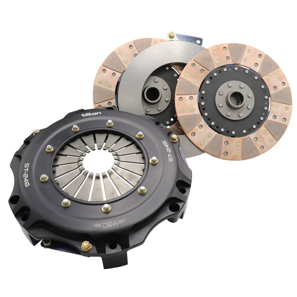TILTON 69-302UG-14 Ультрависокопродуктивне зчеплення ST-246, 2 PL, Сірий, Кераметалеве, жорсткі ступиці, 30.8mm X 14 Вал Photo-0