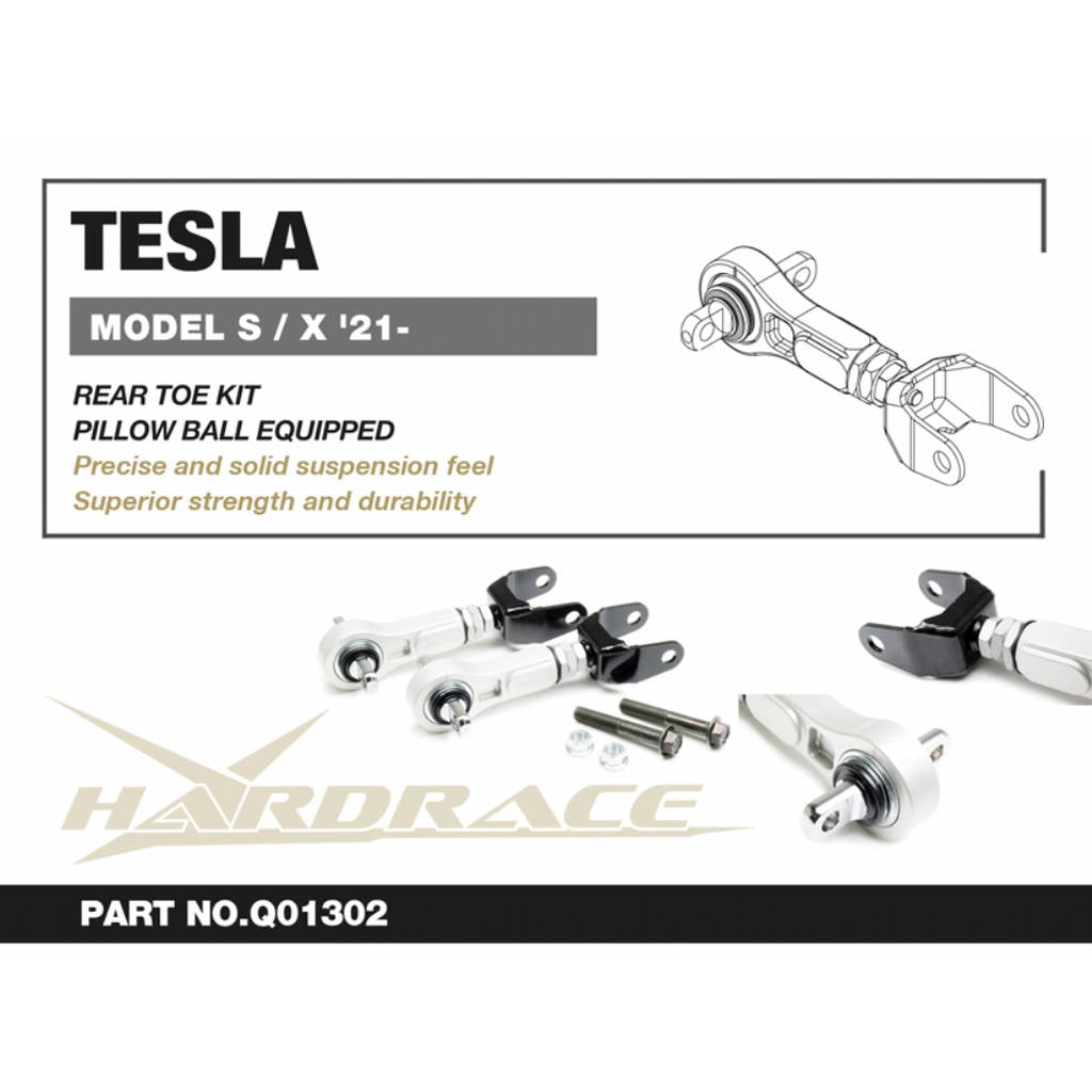 HARDRACE Q1302 Набір задніх тяг регулювання сходження для TESLA Model S / Model X 2021- Photo-1
