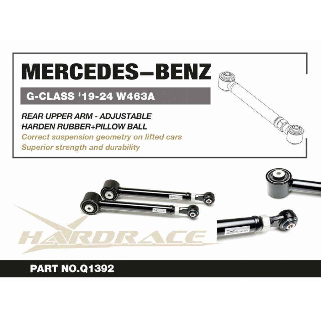 HARDRACE Q1392 Задній верхній важіль (посилена гума + шарова опора) 2 шт для MERCEDES-BENZ G-Class (W463A) 2019-2024 Photo-1