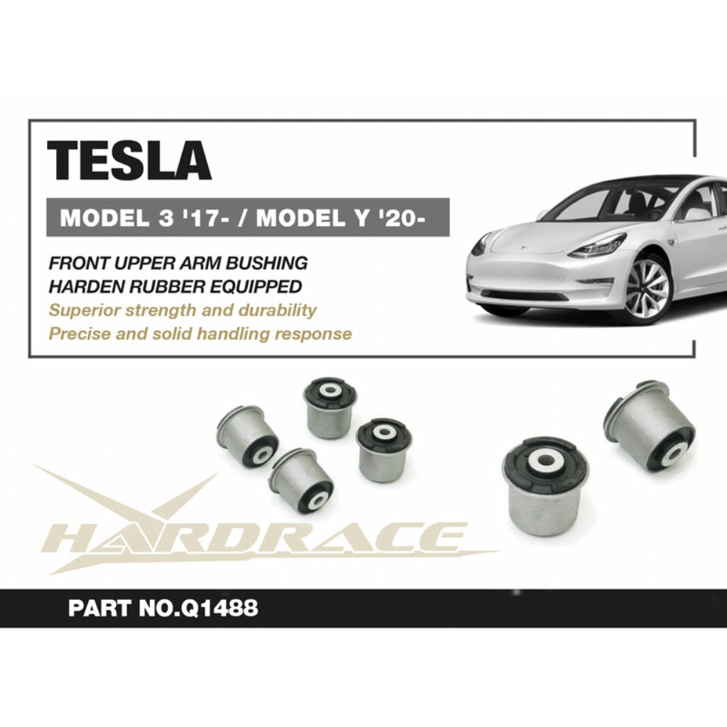 HARDRACE Q1488 Втулки переднього верхнього важеля (Посилена гума) 4 шт для TESLA Model 3 2017+ / Model Y 2020+ Photo-1
