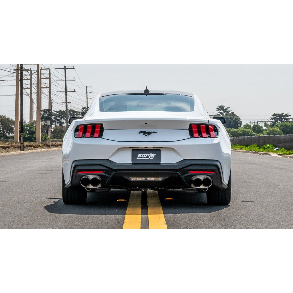 BORLA 140982BC Вихлопна система Cat-Back 2.50" ATAK (наконечники з чорного хрому 4") для FORD Mustang 2.3L EcoBoost 2024 Photo-1