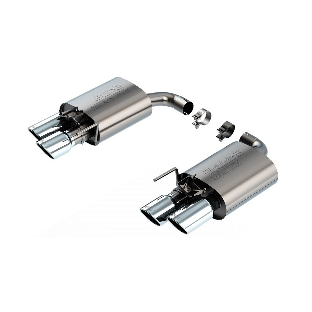 BORLA 11985 Вихлопна система Axle-Back 2.5", S-Type (4" RD X 9.50" / 4" RD X 9.00" наконечники), активна для FORD Mustang GT 5.0L V8 2024 Photo-0