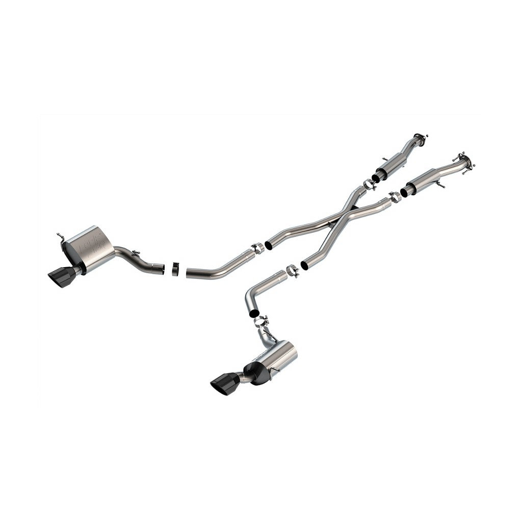 BORLA 140633CB Вихлопна система Cat-Back 2.75", ATAK (5" RD X 7.25" керамічні чорні наконечники) для JEEP Grand Cherokee SRT 6.4L V8 2015-2021 Photo-0