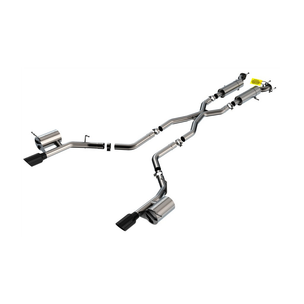 BORLA 140791BC Вихлопна система Cat-Back 2.75", S-Type (4.5" RD X 10.00" наконечники з чорного хрому) для DODGE Durango SRT 6.4L V8 2018-2023 Photo-0