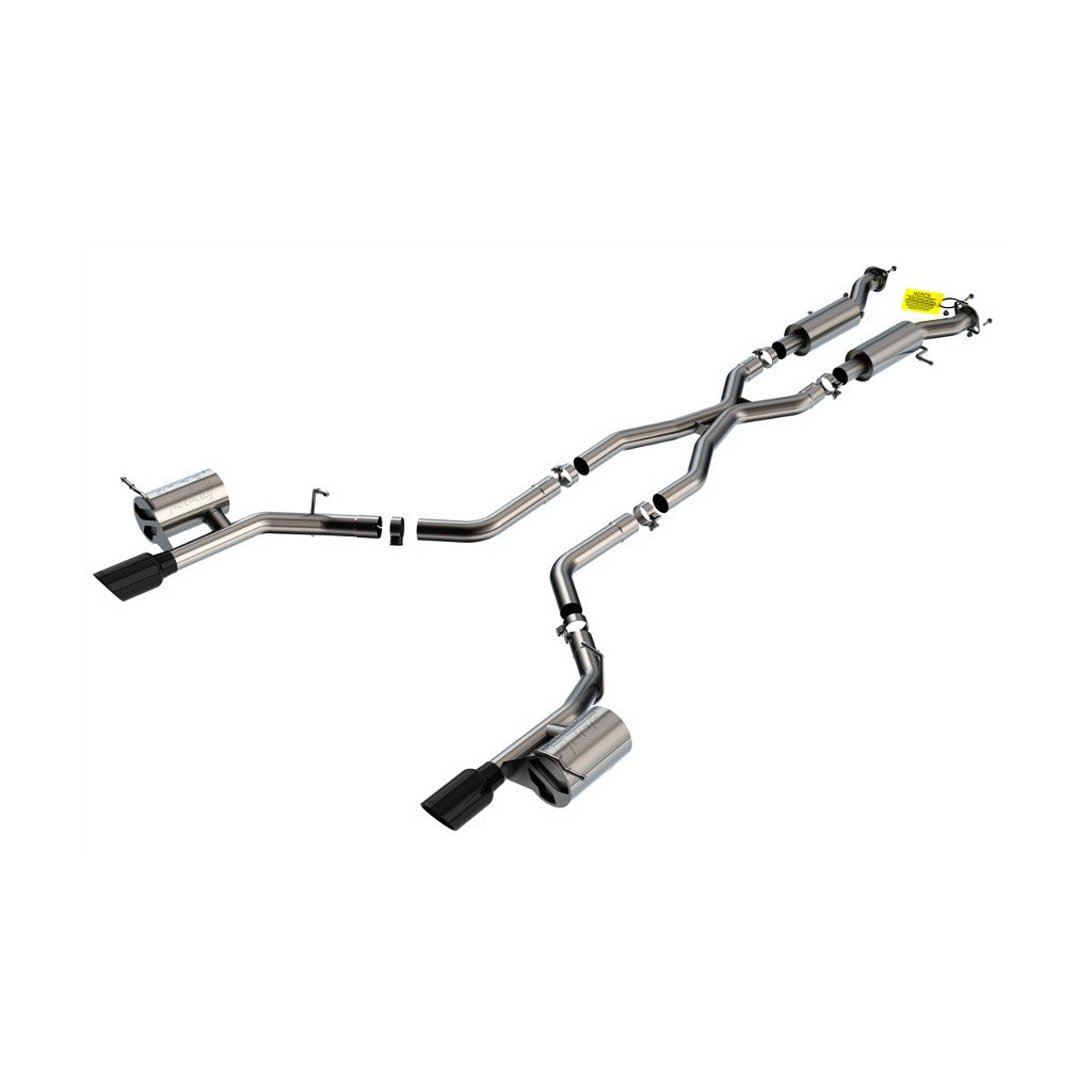 BORLA 140792BC Вихлопна система Cat-Back 2.75", ATAK (4.5" RD X 10.00" наконечники з чорного хрому) для DODGE Durango SRT 6.4L V8 2018-2023 Photo-0
