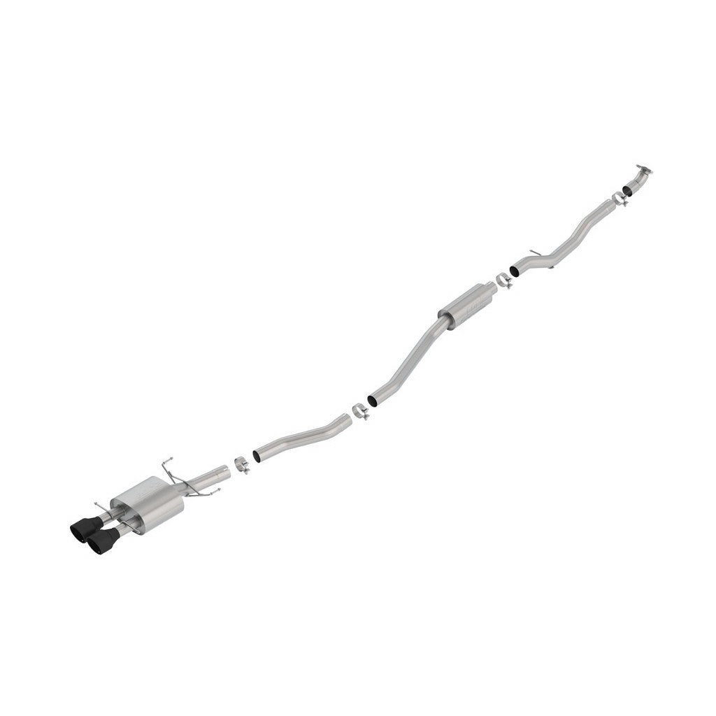 BORLA 140803CB Вихлопна система Cat-Back 2.75" 2.25", S-Type (4.25" RD X 6.13" керамічні чорні наконечники) для HONDA Civic SI 1.5L Turbo 2017-2020 Photo-0