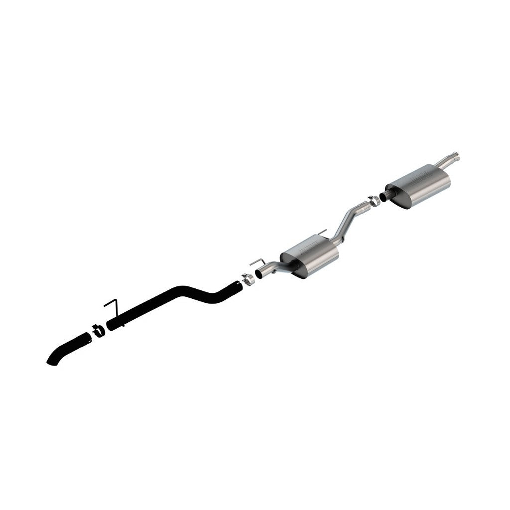 BORLA 140808CB Вихлопна система Cat-Back 2.75", Touring (2.75" керамічні чорні наконечники із загином донизу) для JEEP Gladiator (JT) 3.6L V6 2020-2023 Photo-0