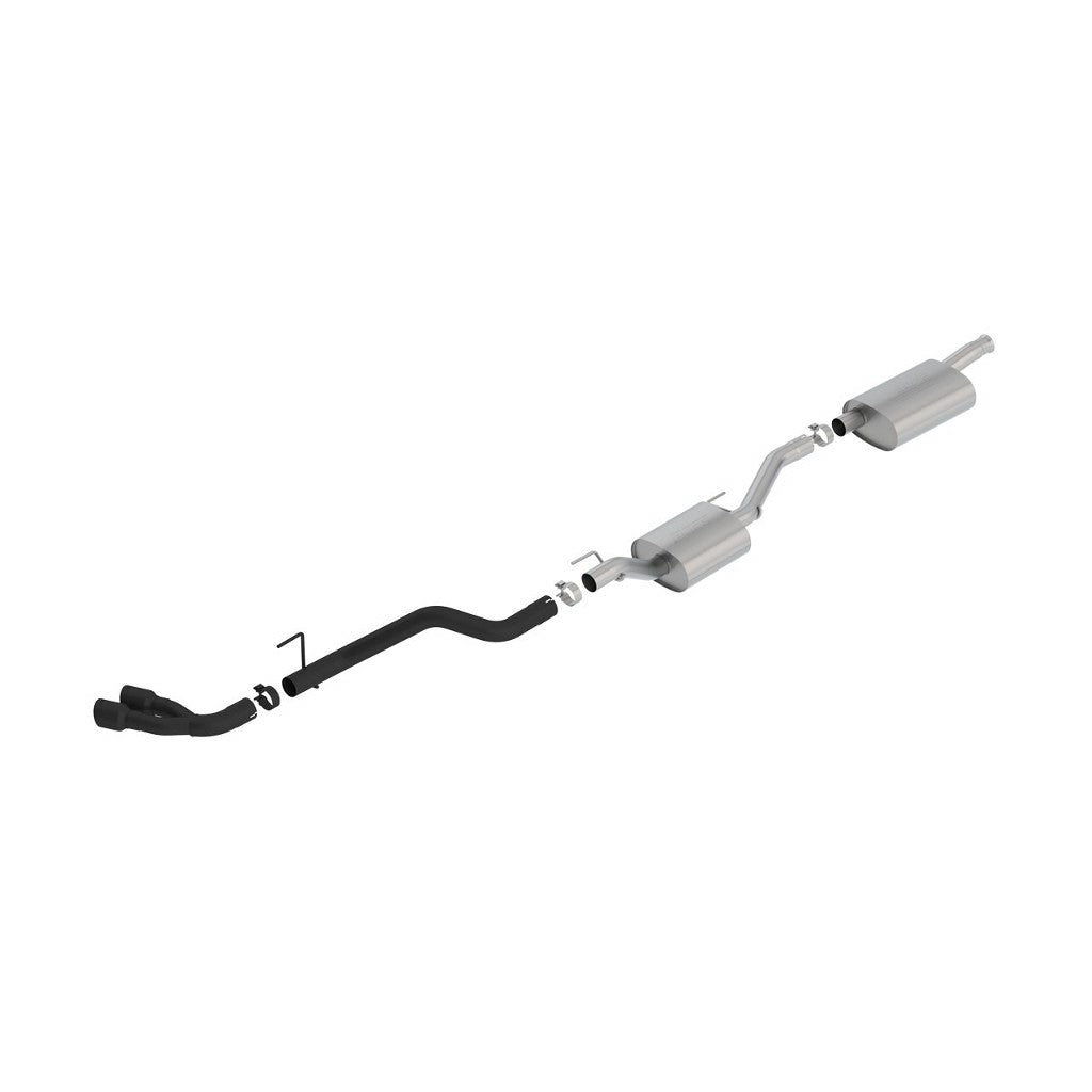 BORLA 140811CB Вихлопна система Cat-Back 2.75", Touring (3.5" RD X 6.0" наконечники з чорним покриттям) для JEEP Gladiator (JT) 3.6L V6 2020-2023 Photo-0
