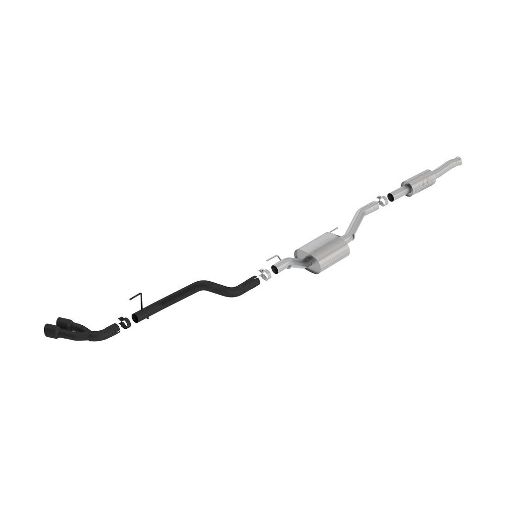 BORLA 140813CB Вихлопна система Cat-Back 2.75", ATAK (3.5" RD X 6" керамічні чорні наконечники) для JEEP Gladiator (JT) 3.6L V6 2020-2023 Photo-0