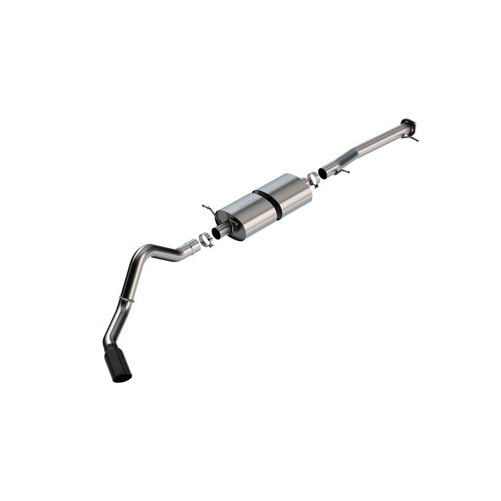 BORLA 140833BC Вихлопна система Cat-Back 3.50", S-Type (5.0" RD X 13.50" наконечники з чорного хрому) для CHEVROLET Silverado 2500 / 3500 2020-2025, GMC Sierra 2500 / 3500 6.6L V8 2020-2025 Photo-0