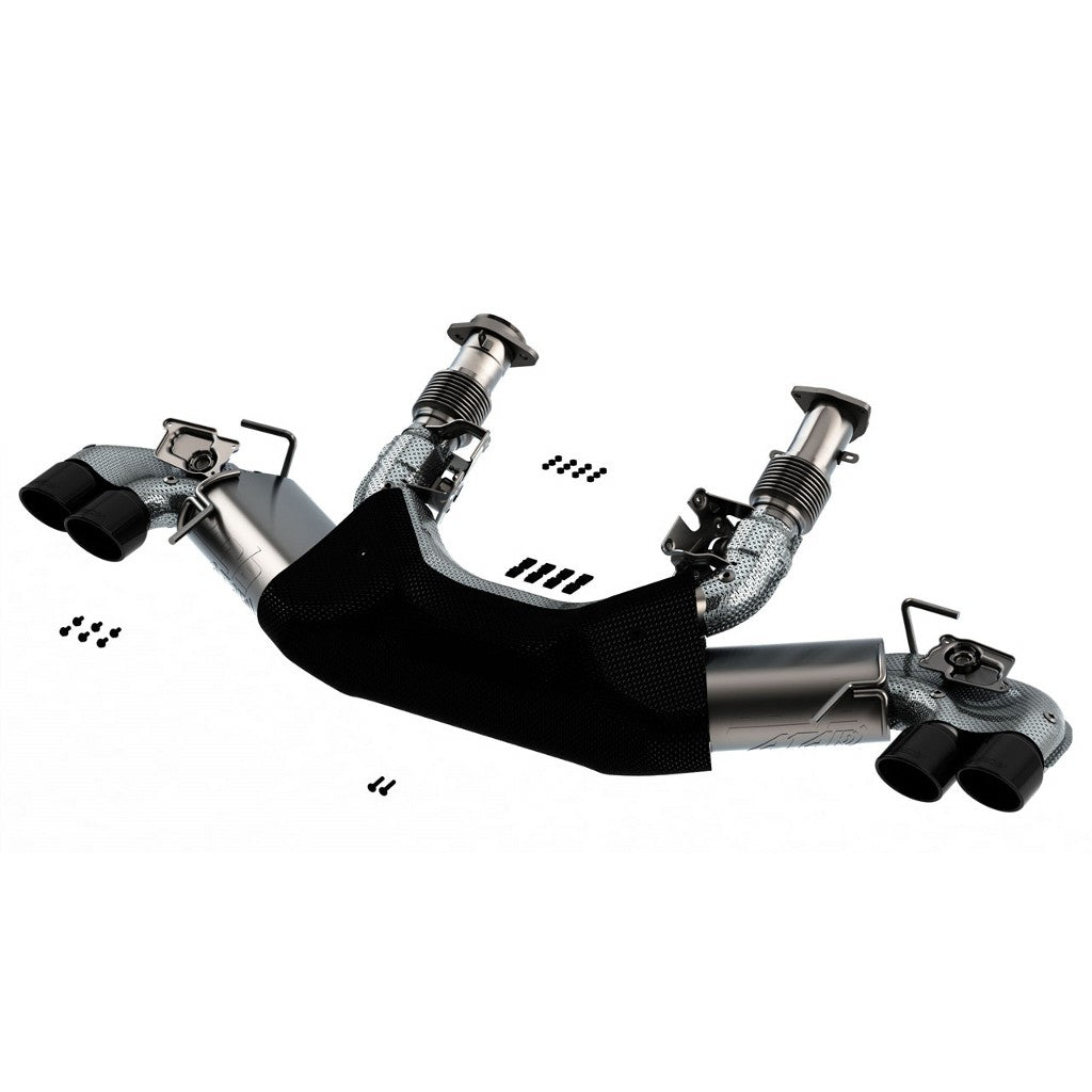 BORLA 140839BC Вихлопна система Cat-Back 3", ATAK (4" RD X 4.75" наконечники з чорного хрому) для CHEVROLET Corvette (C8) 6.2L V8 2020-2024 Photo-0