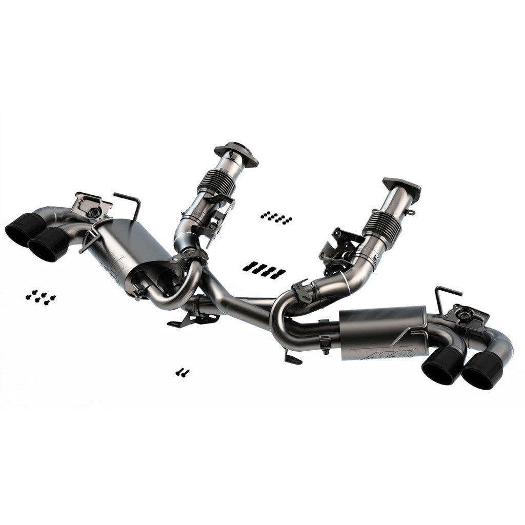 BORLA 140839BC Вихлопна система Cat-Back 3", ATAK (4" RD X 4.75" наконечники з чорного хрому) для CHEVROLET Corvette (C8) 6.2L V8 2020-2024 Photo-3